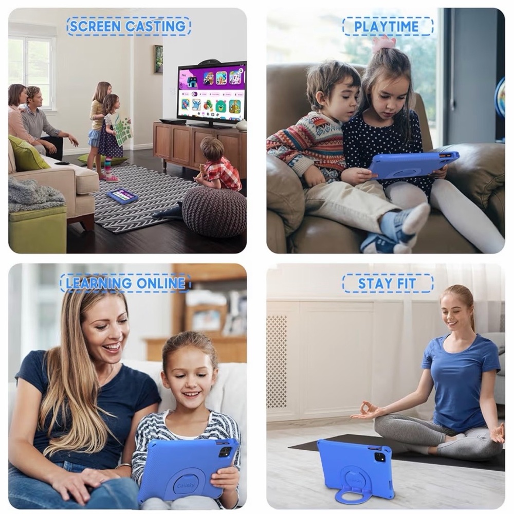 Blue Tablet with Protective Case-Tablet, 10.1 Inch Android 15 Tablet - Picture 7 of 13